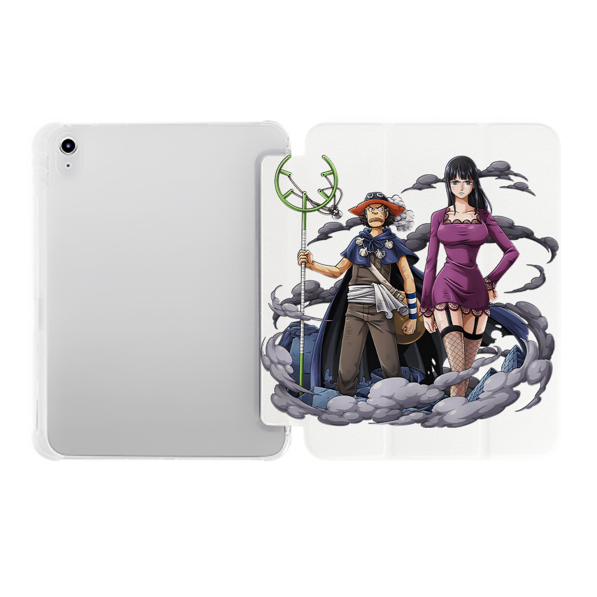 （画像用） ワンピース ニコ・ロビン ONE PIECE Nico Robin IPad ケース ペン収納付き 三つ折りスタンド PUレザー×シリコン 対応機種9.5/10.5/10.9インチ